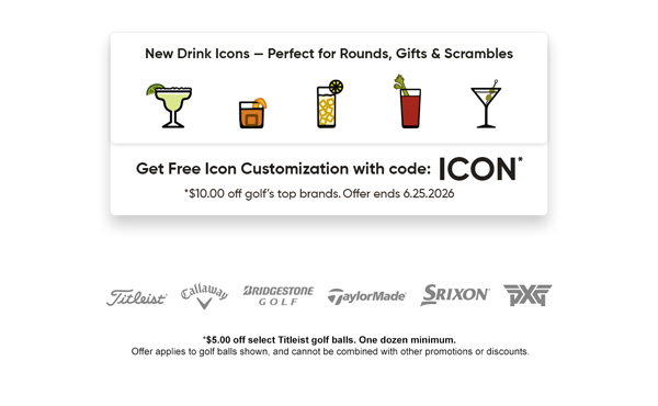 Free Icon Customization on Select Golf Balls from Top Brands! ($5.00 off on Titleist golf balls)