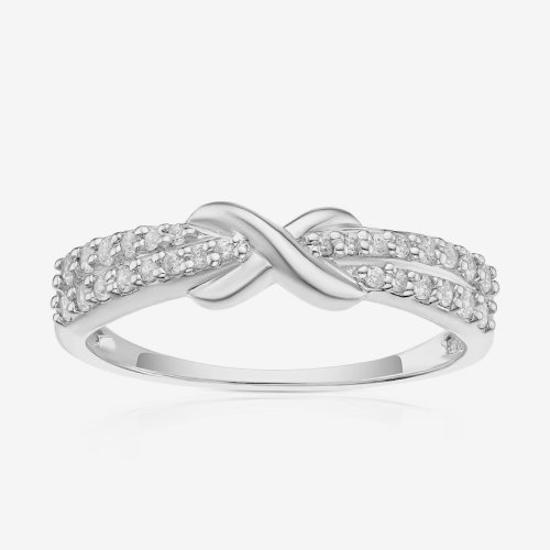 Sterling Silver Cubic Zirconia Kiss Eternity Ring