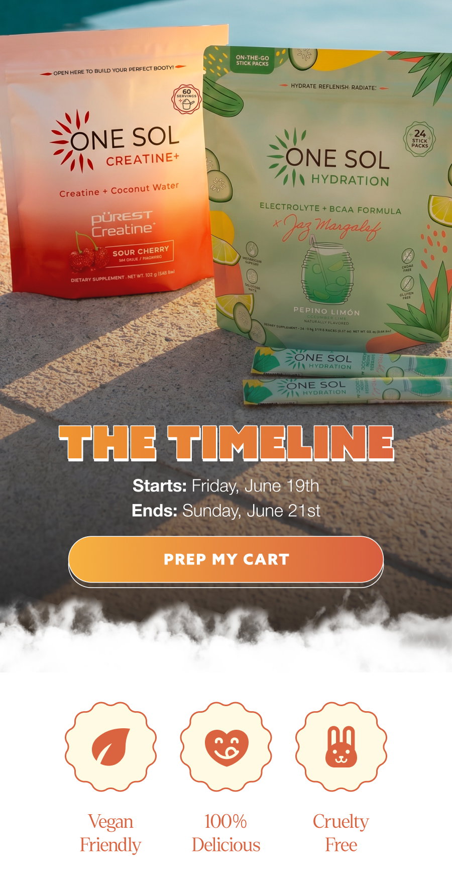 The Timeline Starts: Friday, June 19th Ends: Sunday, June 21st PREP MY CART