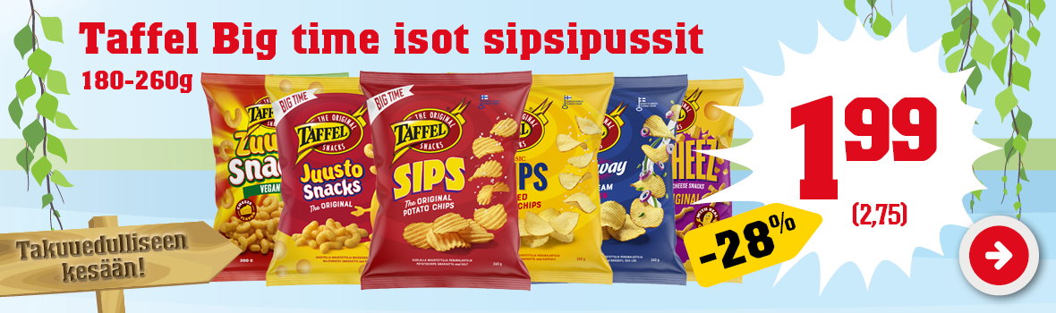 Taffel Big time isot sipsipussit 180 - 260g