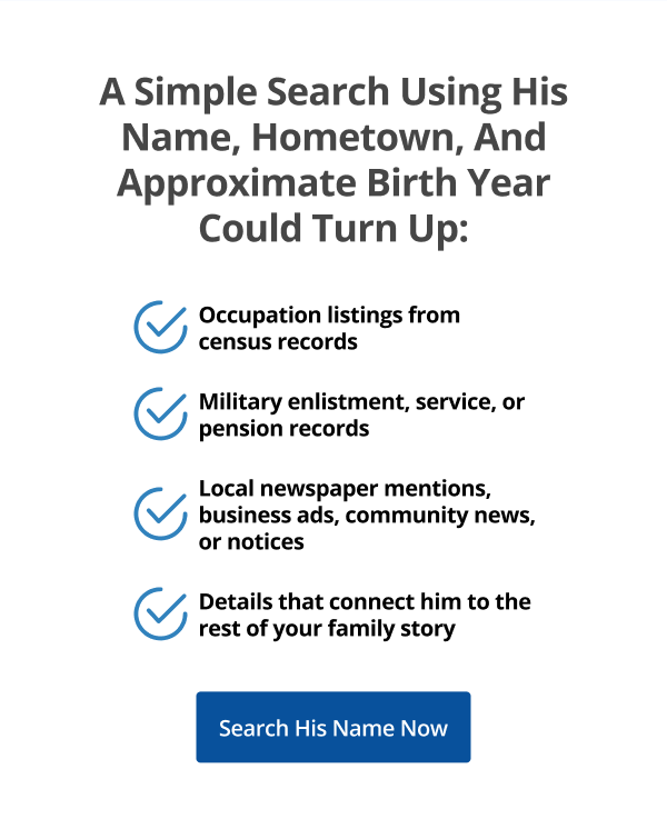 A simple search using his name, hometown, and approximate birth year could turn up: