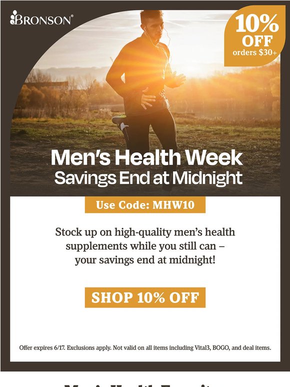 Last Chance for Men’s Health Week Savings