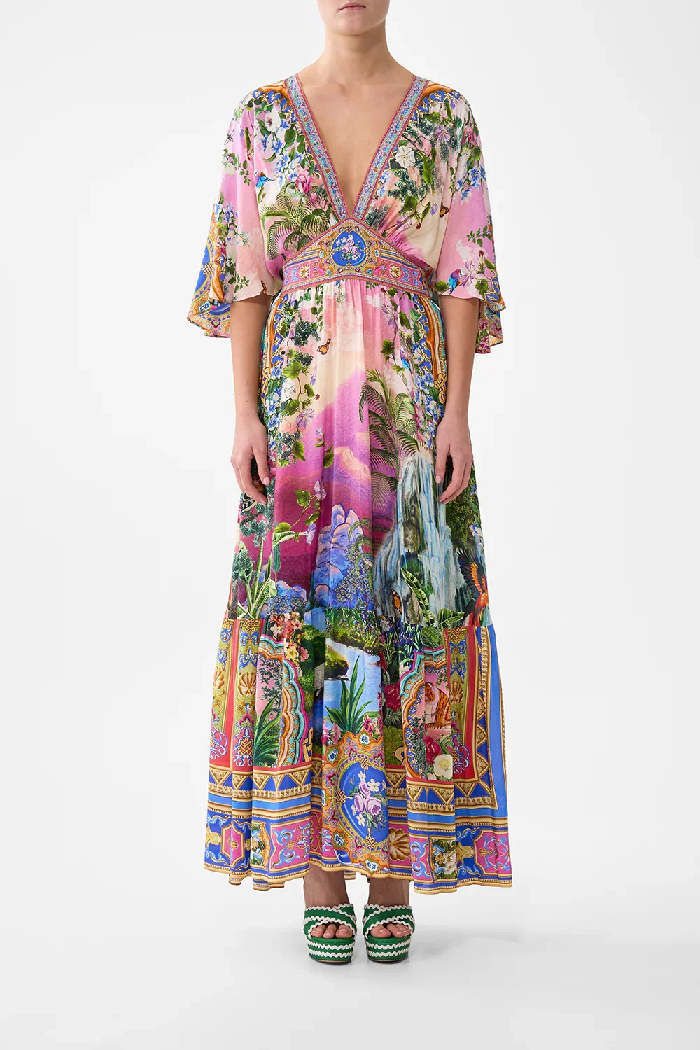 Image of WAISTED DRESS WITH HEM RUFFLE TURKISH DELIGHT