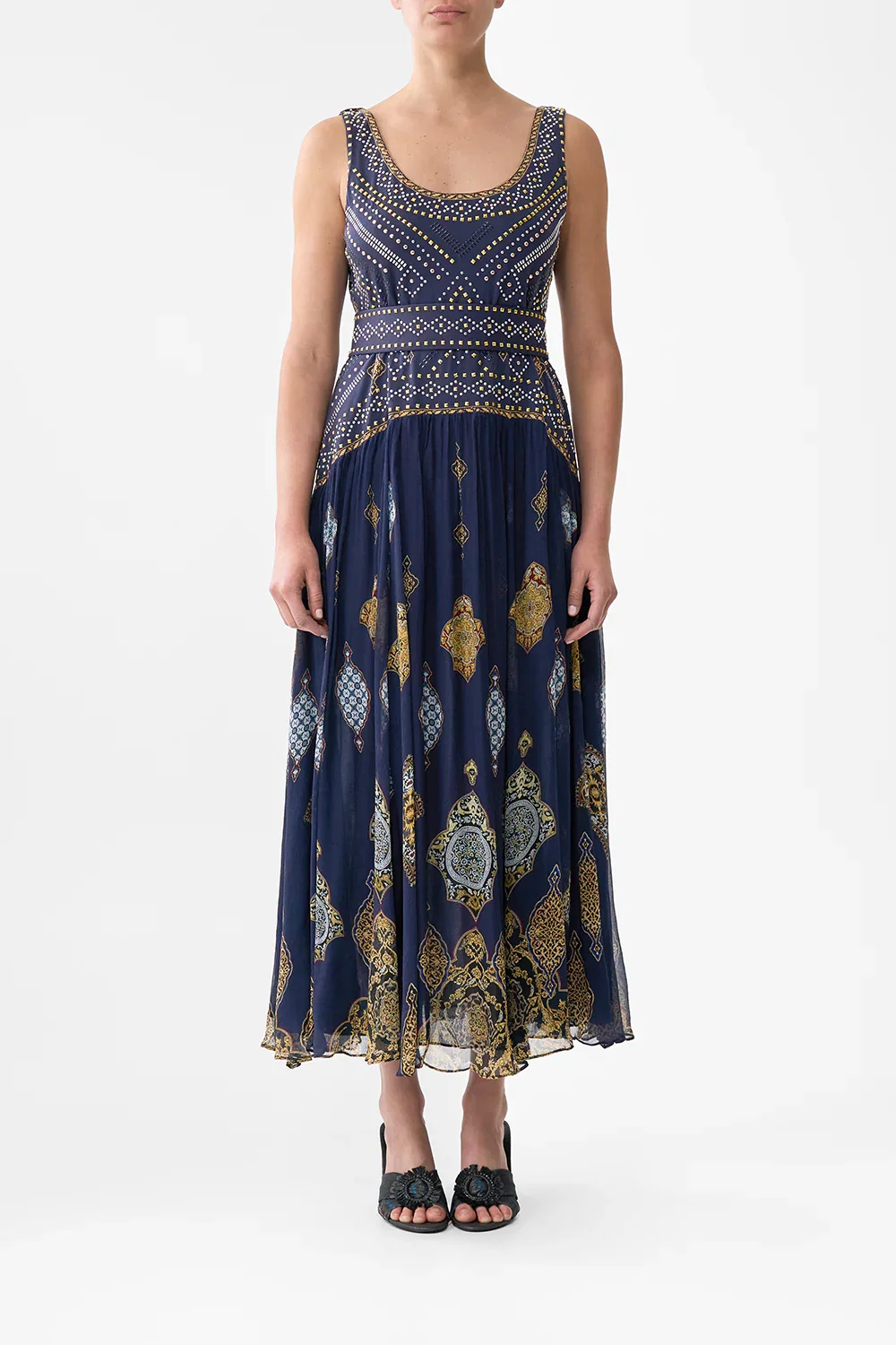 Image of JERSEY TANK DRESS WITH CONTRAST SKIRT THE IMPERIAL GATE