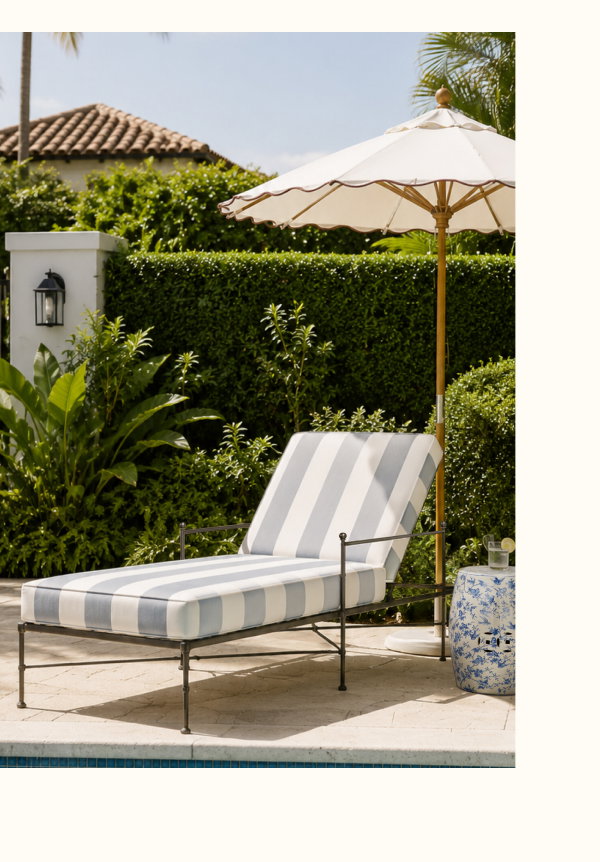 Isla Outdoor Iron Chaise Lounge