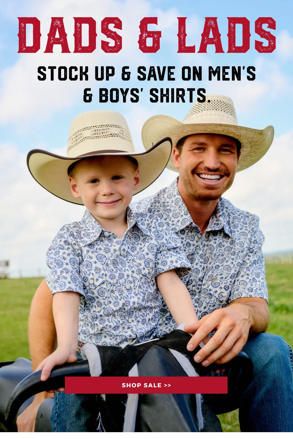 DADS & LADS STOCK UP & SAVE ON MEN'S AND BOYS' SHIRTS | SHOP SALE