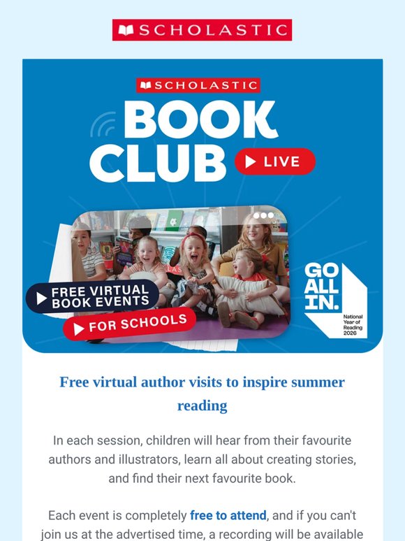 Free reading events to inspire every child