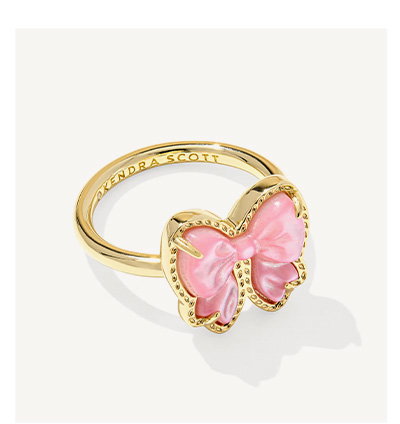Haley Bow Gold Band Ring
