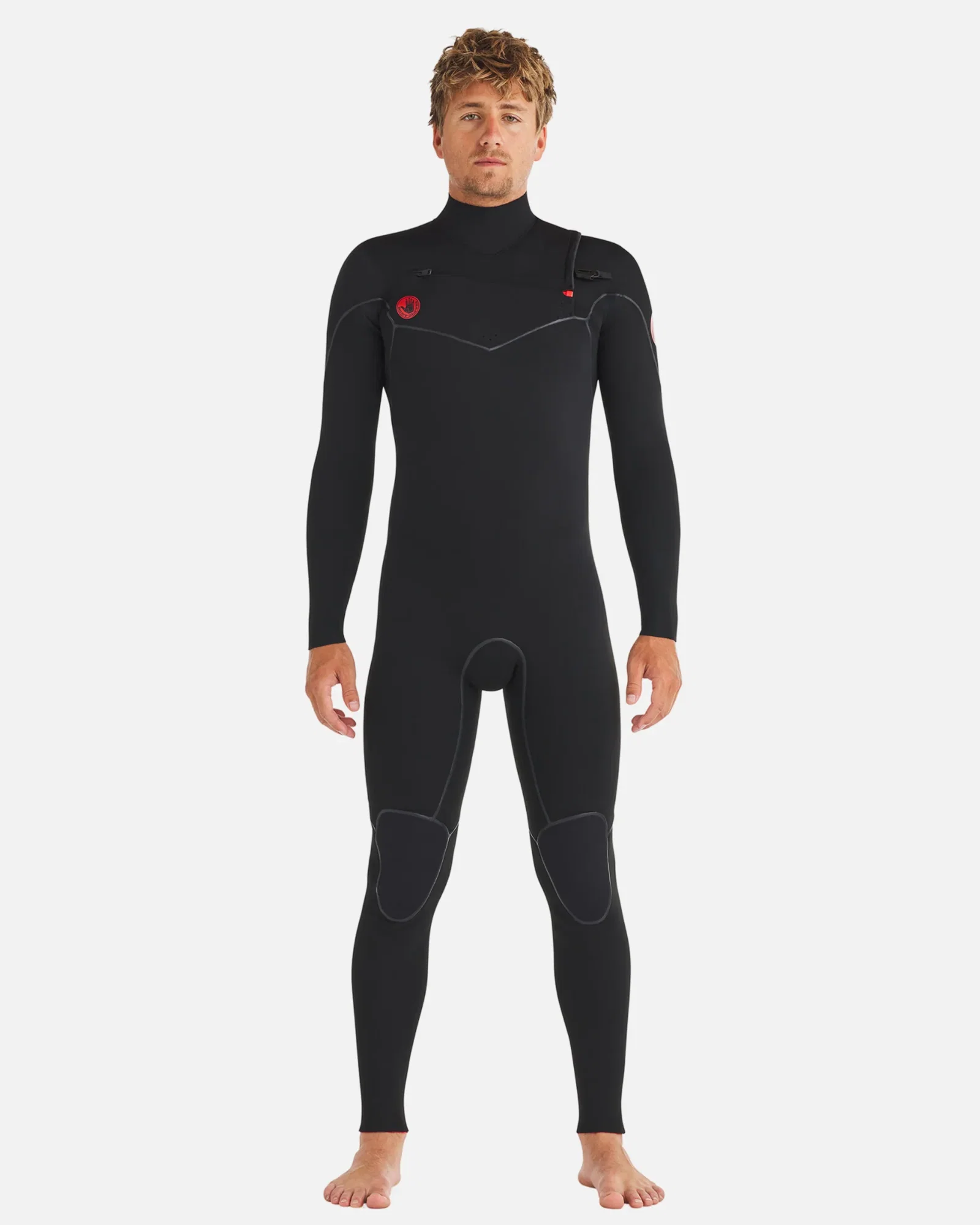 Image of 4/3mm Red Cell Chest-Zip Fullsuit - Black