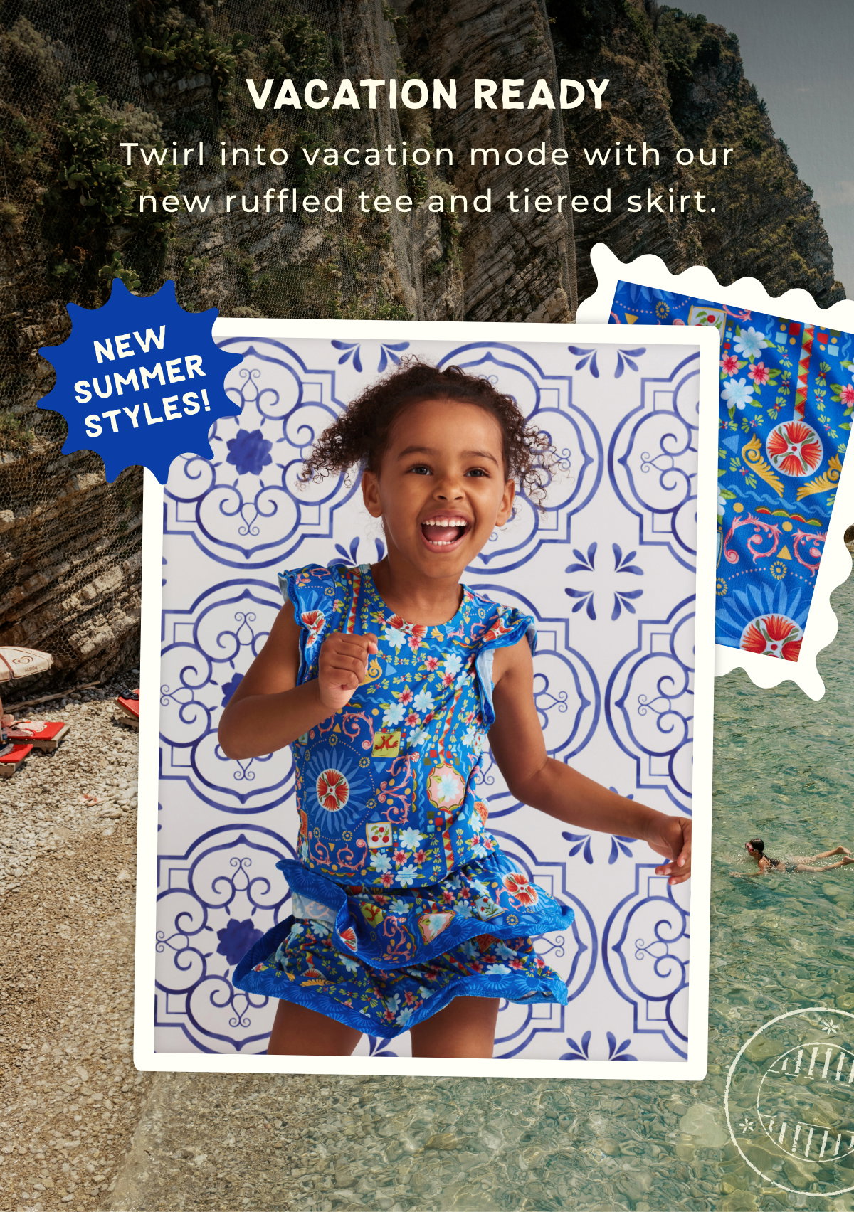 Vacation Ready: Twirl into vacation mode with our new ruffled tee and tiered skirt. New Summer Styles!