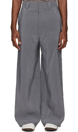 Gray Straight Tailored Trousers - LEMAIRE