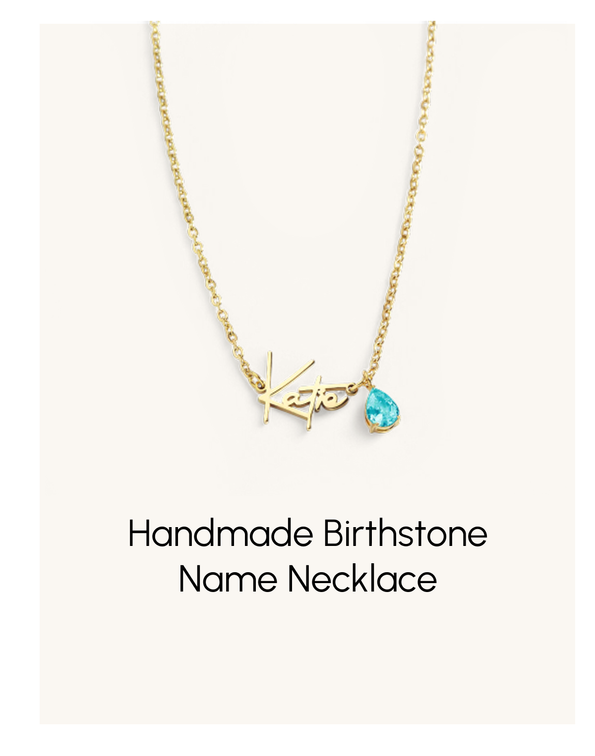 Handmade Birthstone Name Necklace