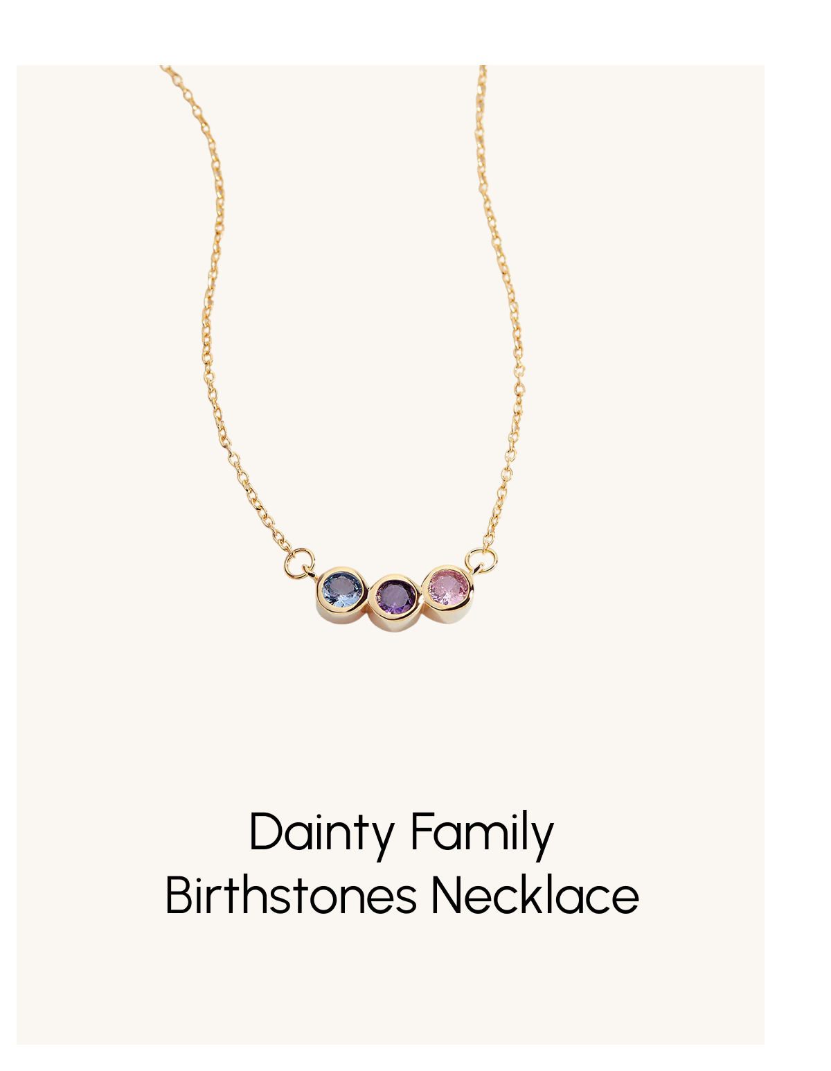 Dainty Family Birthstones Necklace