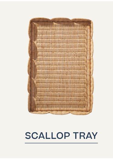 Scallop Rattan Tray