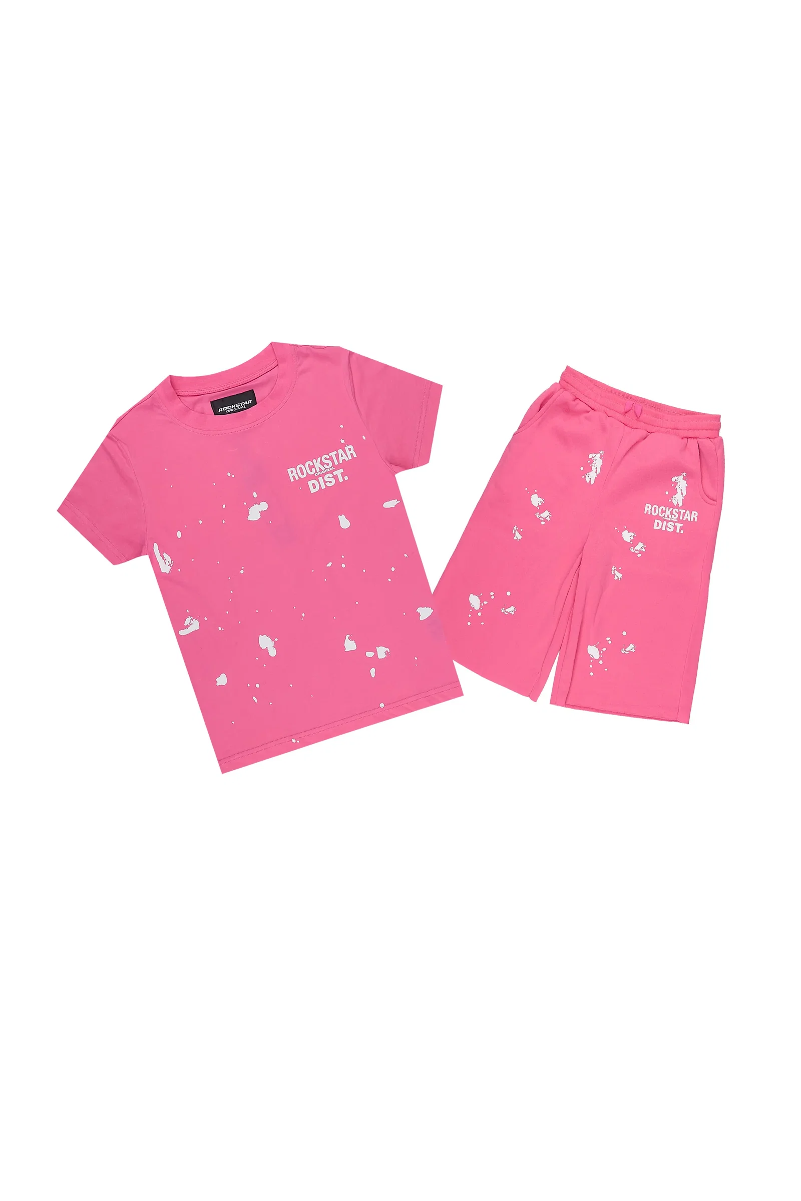Image of Girls Rafaela Pink/Pink T-Shirt Jort Set
