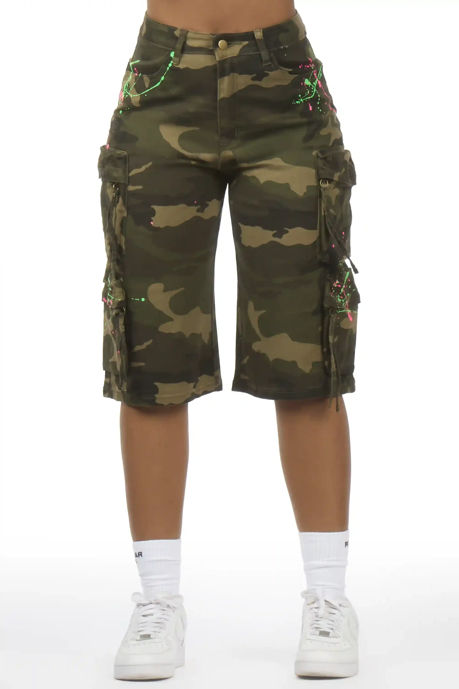 Image of Shavonna Camo Painted Denim Jort