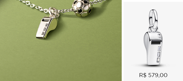 Charm Prata Pendente Apito Juiz De Futebol