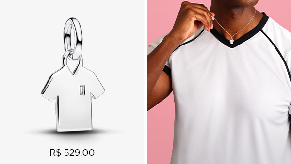 Charm Prata Pendente Camisa De Futebol