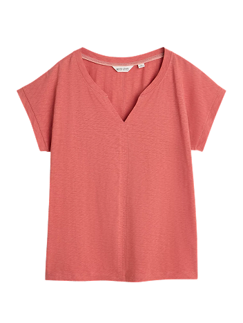 Shop Nelly Notch Neck Short Sleeve T-Shirt