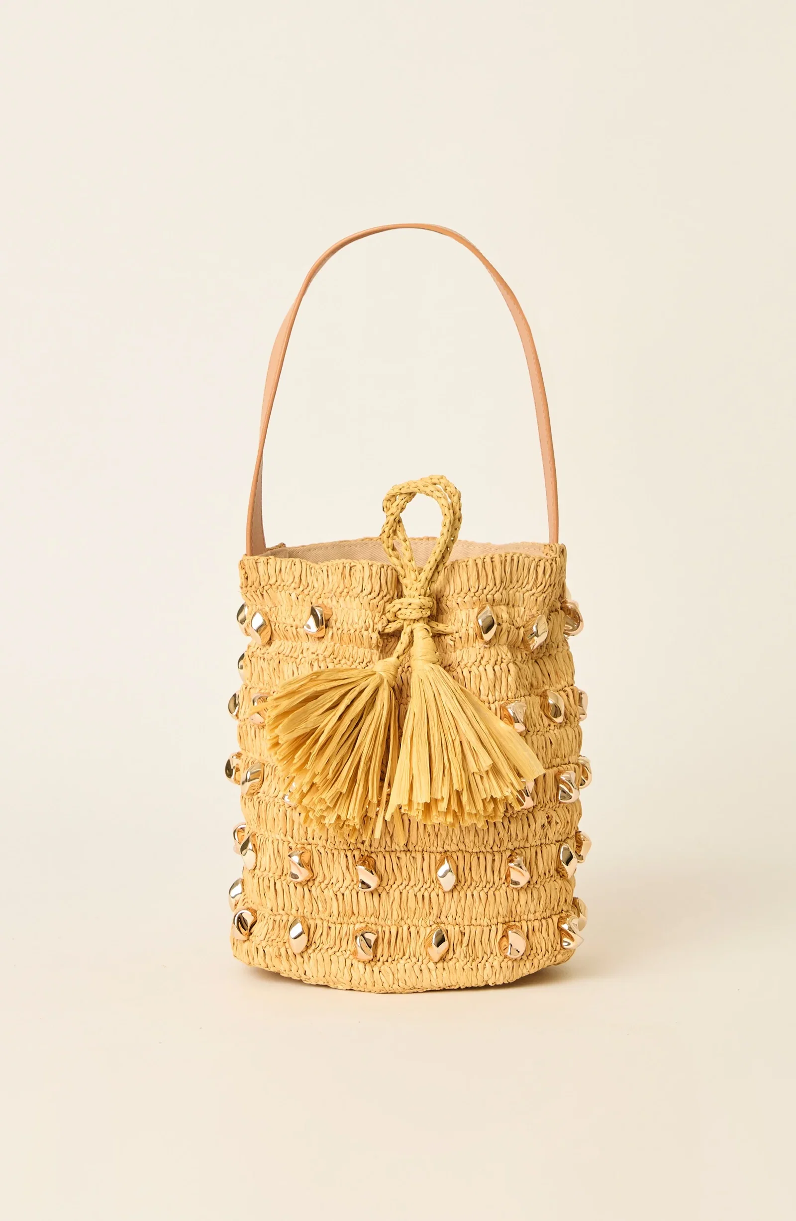 Image of STUDDED GALIA BUCKET BAG