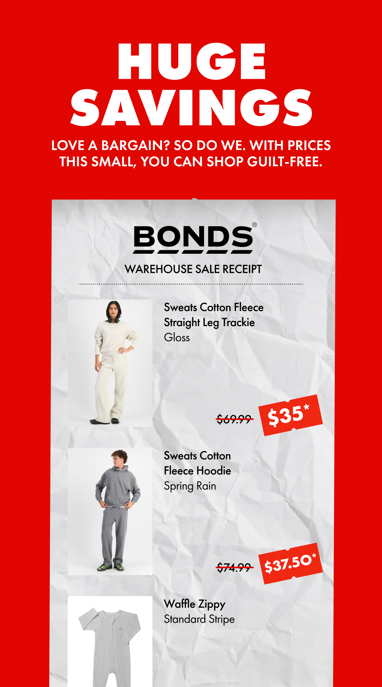 Huge Savings. Warehouse Sale.