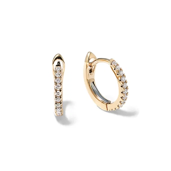 Image of Clara Diamond Pave Huggie Hoops