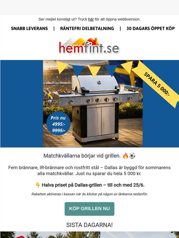 50% rabatt på Dallas-grillen – VM är igång 🔥⚽