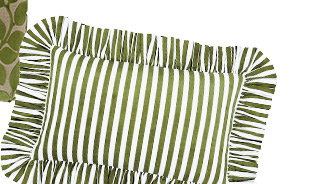 Classic Stripe Ruffled Pillow
