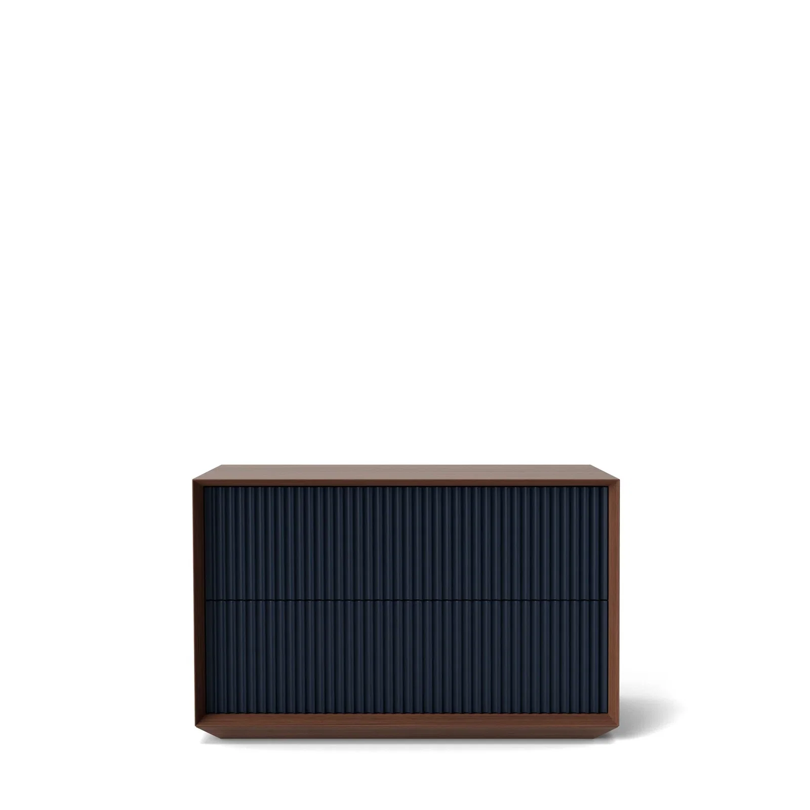 Image of Pillar 2-Drawer Unit Walnut & Navy