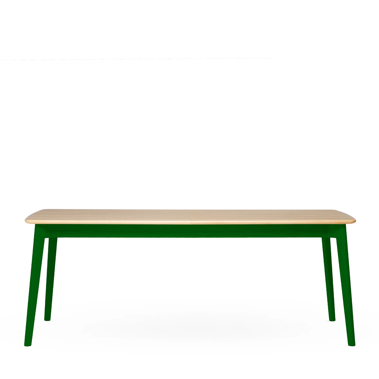 Image of Ninety Extending Dining Table Oak & Signal Green 200-280cm