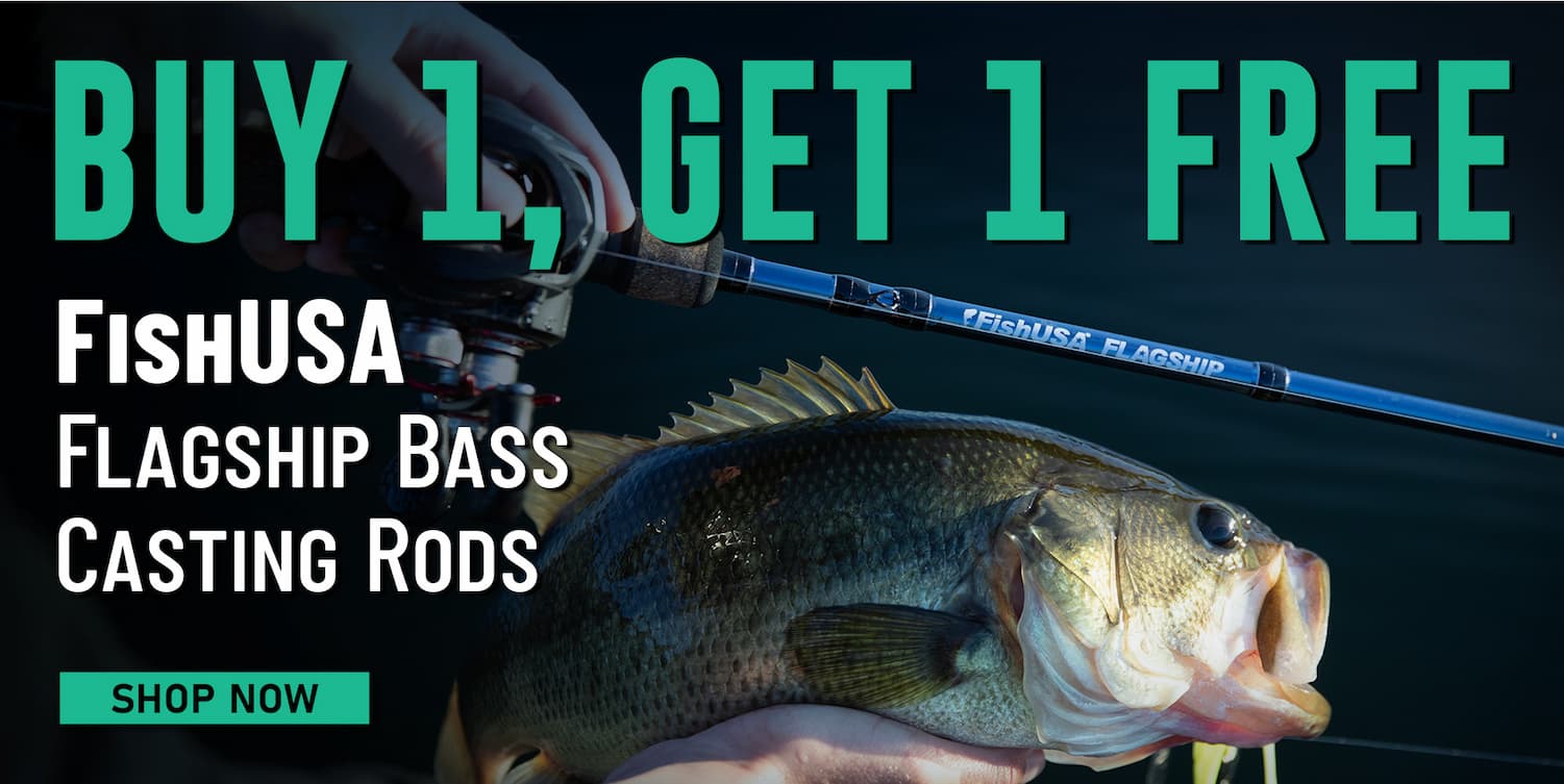 Buy 1, Get 1 Free FishUSA Flagship Bass Casting Rods Shop Now