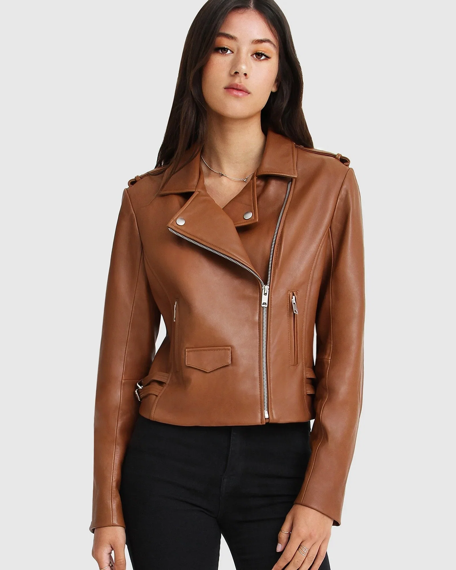 Image of Just Friends Leather Jacket - Brown