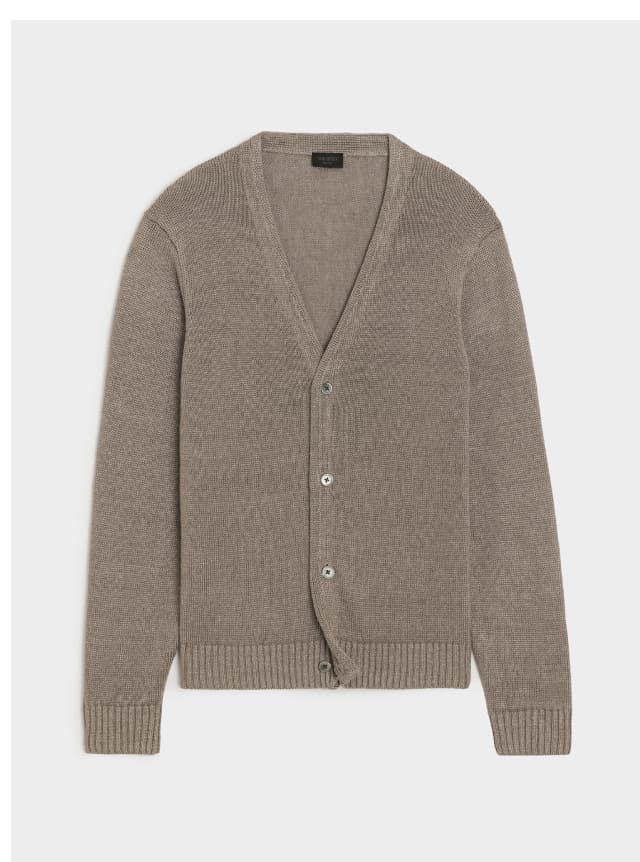 Weathered Timber Linen Cardigan