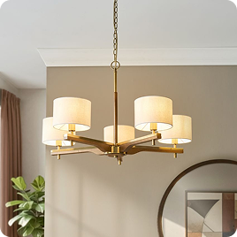 Hibberney 5-Light Pendant in Brushed Aged Brass