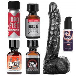 Pack Poppers Prazer - 4 poppers extra fortes + dildo + lubrificante