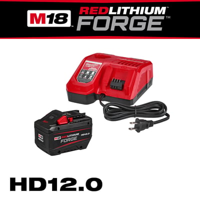 Milwaukee M18™ FORGE™, M18 REDLITHIUM FORGE HD12.0 Starter Kit, Volts 18 Battery Type Lithium-ion, Batteries (qty.) 1 Model# 48-59-1300