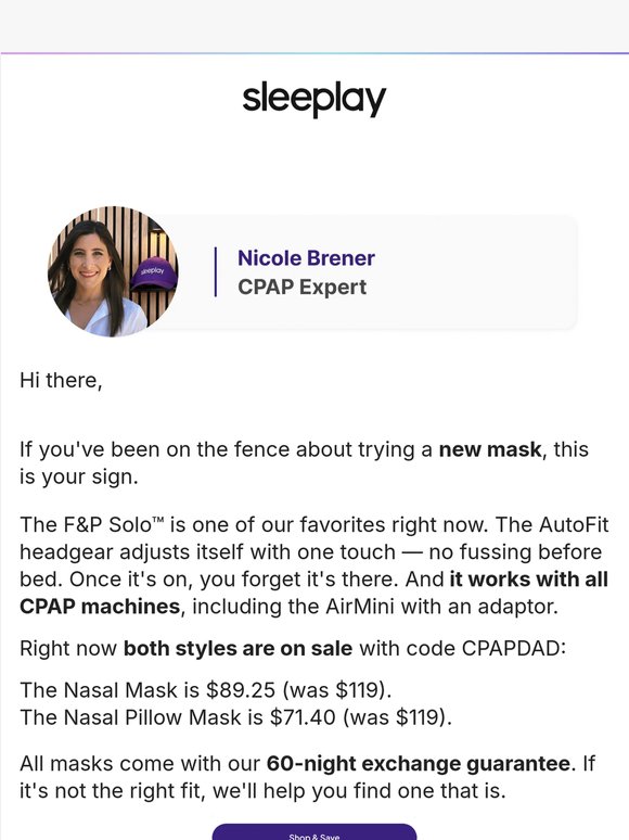 Big savings on F&P Solo™ Masks