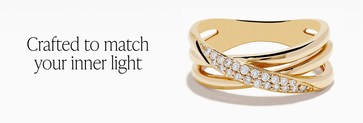 D'Oro 14K Yellow Gold Diamond Crossover Ring, 0.18 TCW
