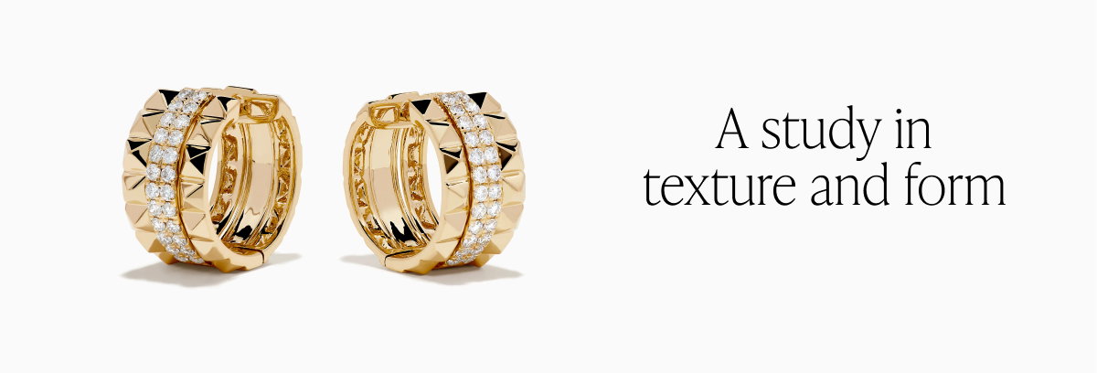 14K Yellow Gold Studded Diamond Chunky Mini Hoop Earrings