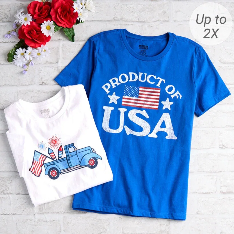 Image of Women's Americana Short Sleeve Graphic T-Shirt