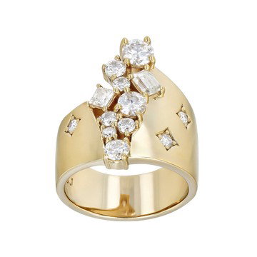 Moissanite 14k Yellow Gold Over Silver Ring 1.52ctw DEW.