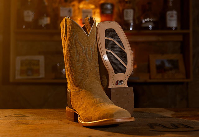 Quincy 11" Sueded Ostrich in Tan Sueded.