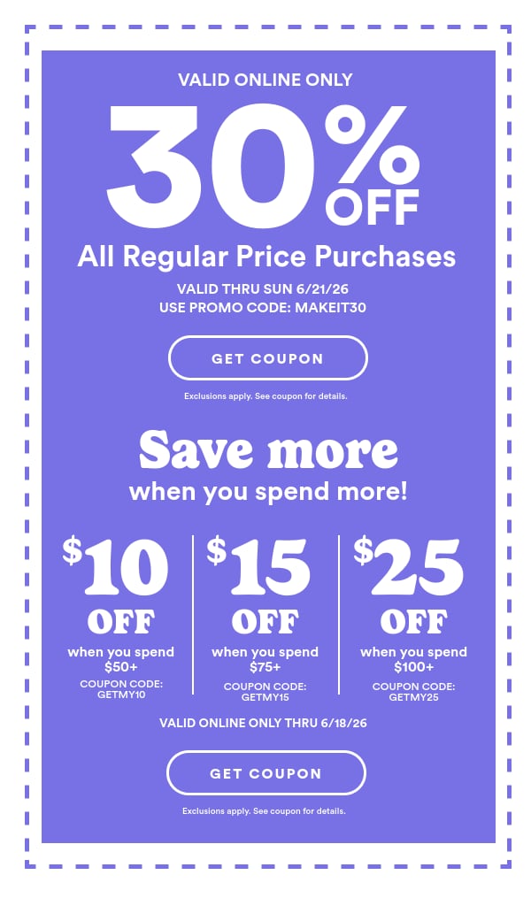 Coupon shown - Click here to get your coupon - Exclusions apply. See coupon for details.