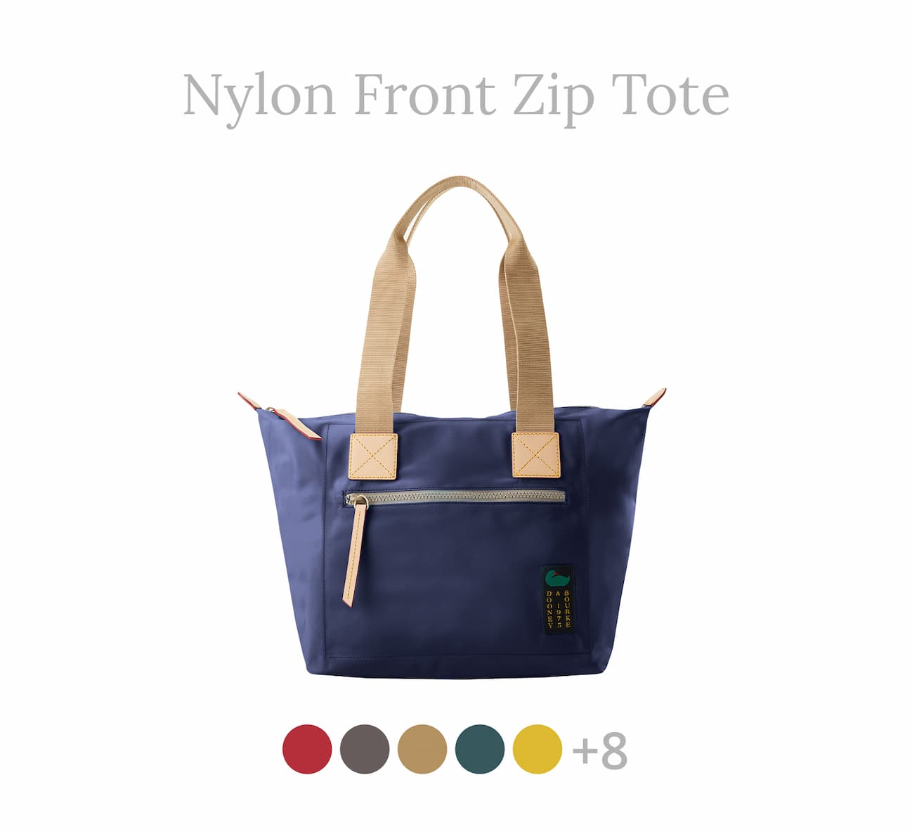 Nylon Front Zip Tote