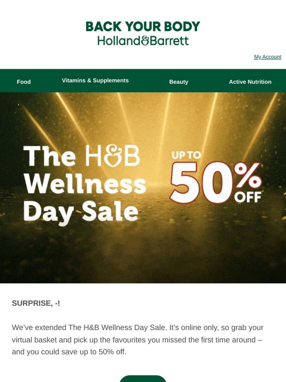 🎉 The H&B Wellness Day sale is BACK 🎉