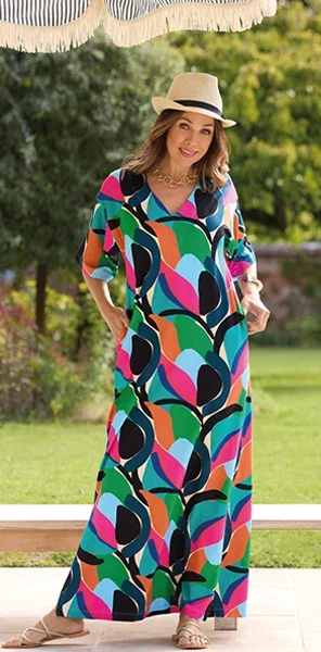 Vibrant Jersey Kaftan
