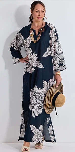 Luxury Silk Cotton Kaftan