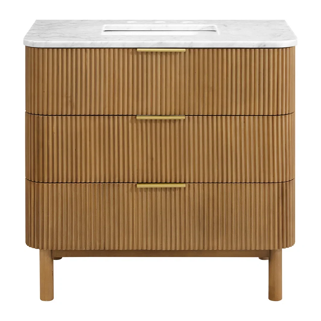 Nova 36" Marble Top Single Sink Bathroom Vanity