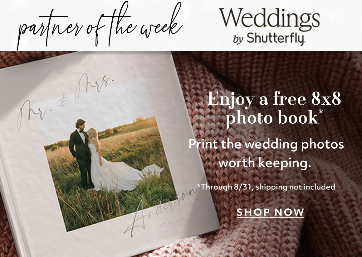 SHUTTERFLY - Enjoy a free 8x8 photo book* Print the wedding photos worth keeping. Through 8/31, shipping not included SHOP NOW