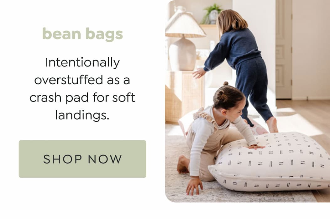 bean bags - Intentionally overstuffed as a crash pad for soft landings. - [SHOP NOW]